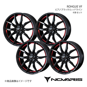 NOVARIS/ROHGUE VF カローラ 210系 アルミホイール4本セット【17×7.0J 5-100 INSET47 ピアノブラック/レッドライン】0040068×4