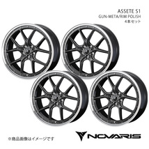 NOVARIS/ASSETE S1 ジューク F15 アルミホイール4本セット【18×7.5J 5-114.3 INSET45 GUN-META/RIM POLISH】0041342×4_画像1