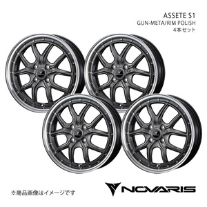 NOVARIS/ASSETE S1 ハスラー MR52S/MR92S アルミホイール4本セット【16×5.0J 4-100 INSET45 GUN-META/RIM POLISH】0041340×4