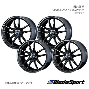 WedsSport/RN-55M XV GP系 アルミホイール4本セット【18×7.5J 5-100 INSET45 GLOSS BLACK】0072946×4