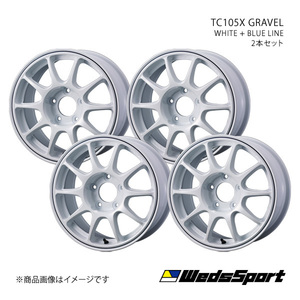 WedsSport/TC105X GRAVEL ウィッシュ 20系 アルミホイール4本セット【15×6.5J 5-100 INSET35 WHITE+BLUE LINE】0073944×4