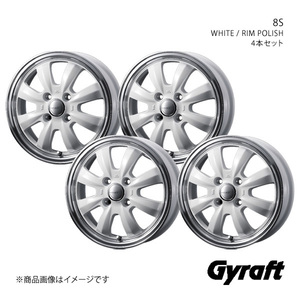 Gyraft/8S シフォン LA650系 アルミホイール4本セット【14×4.5J 4-100 INSET45 WHITE/RIM POLISH】0040954×4