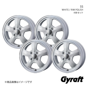 Gyraft/5S エブリイワゴン DA64W アルミホイール4本セット【15×4.5J 4-100 INSET45 WHITE/RIM POLISH】0041119×4