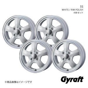 Gyraft/5S スペーシア/スペーシアベース MK53S/MK33V アルミホイール4本セット【15×4.5J 4-100 INSET45 WHITE/RIM POLISH】0041119×4