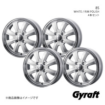 Gyraft/8S シエンタ 80系 アルミホイール4本セット【15×5.5J 4-100 INSET42 WHITE/RIM POLISH】0041425×4_画像1