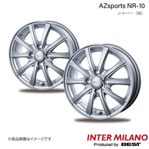 INTER MILANO/インターミラノ AZsports NR-10 アクア 10系 純正タイヤ:165/70R14 ホイール 2本【14×5.5J 4-100 INSET 38 シルバー】