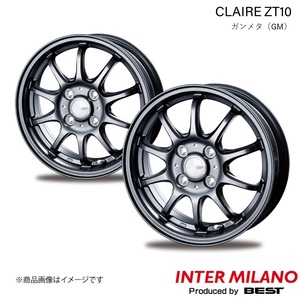 INTER MILANO/インターミラノ CLAIRE ZT10 ホイール 2本【16×6.0J 4-100 INSET43 ガンメタ】