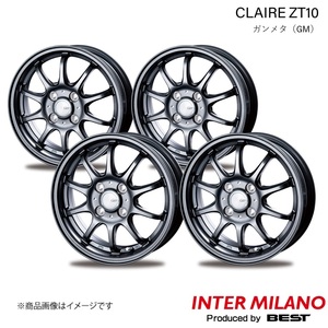 INTER MILANO/インターミラノ CLAIRE ZT10 ホイール 4本【15×5.5J 4-100 INSET43 ガンメタ】