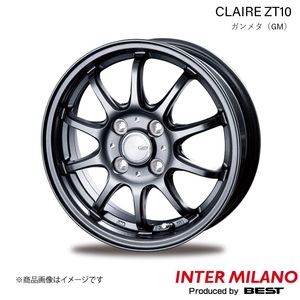 INTER MILANO/インターミラノ CLAIRE ZT10 iQ 10系 ホイール 1本【15×5.5J 4-100 INSET43 ガンメタ】