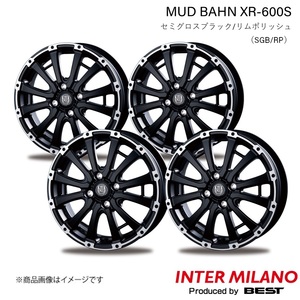 INTER MILANO/インターミラノ MUD BAHN XR-600S ホイール 4本【12×4.00B 4-100 INSET42 セミグロスブラック/リムポリッシュ】