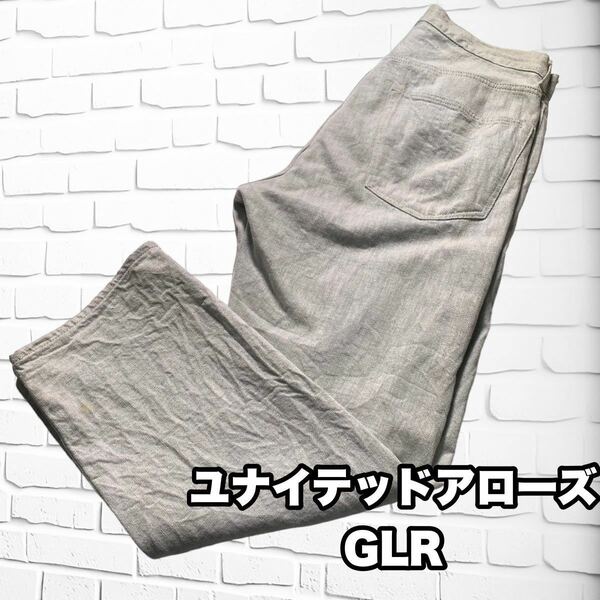 ユナイテッドアローズ GLR ウォッシュ加工 デニム 白 ジーパン Lサイズ