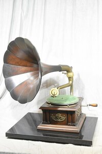 Les Phonographes de Francois Desire Odobez 蓄音機 ウッドホーン 木製ラッパ アンティーク フランス製【現状渡し品】