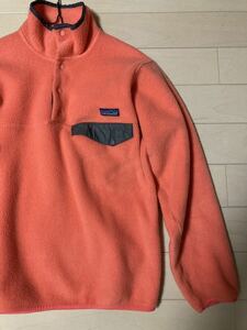 patagonia SYNCHILLA Fleece SNAP-T XS パタゴニア スナップ-T シンチラ フリース サーモンピンク　グレー　ピンク メキシコ製　フリース