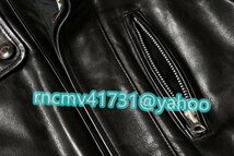 「81SHOP」 メンズ 革ジャン TYPE M-65 最上級 牛革 レザージャケット ライダース ハーレー バイクウエア ブルゾン オートバイ 本革 S~4XL_画像9