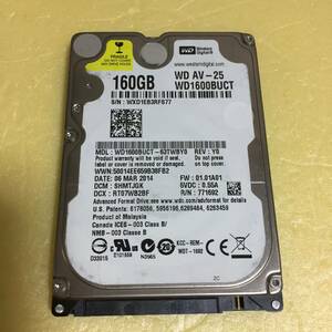 □15488時間 WDC Western Digital WD1600BUCT 2.5インチHDD 『正常判定』 160GB