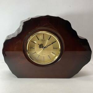 SEIKO セイコー 木製 置時計 アナログ 3針 クオーツ 電池式 ベル 鐘 切株 置物 インテリア 飾