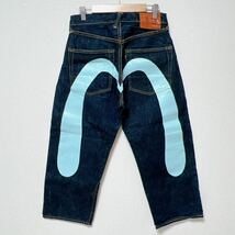 1円〜 EVISU エヴィス ジーンズ デニム カモメ デニムパンツ 大黒 ビッグカモメ ブルー 水色 ペイント No.2 lot 2001 29×35Gパン ジーパン_画像2