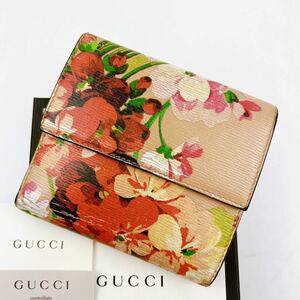 1円〜 GUCCI グッチ 折り財布 ブルームス 花柄 フラワー ボタニカル ピンク 二つ折り レディース コインケース コンパクトウォレット