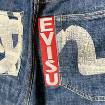 1円〜 EVISU エヴィス ジーンズ デニム カモメ デニムパンツ ペイント lot 2001 30×35 Gパン ジーパン 刺繍 戒 メニーポケット ホワイト _画像3