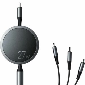 3in1 充電ケーブル 巻き取り 全機種に対応 送絡み防止 1.2m ケーブル データ usb-c to usb-c ケーブル 