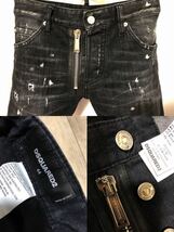 正規 DSQUARED2 BIG ZIP black wash M.B.JEAN ディースクエアード フロントファスナー ストレッチ ブラックウォッシュデニム size44★_画像3