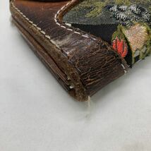 花山 レザーウォレット 財布 和柄 扇 W-9AK 木箱付き 長財布 KN-DTKG_画像5