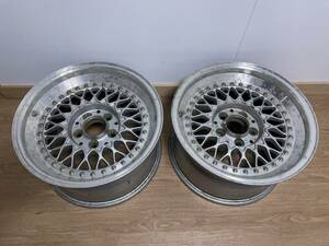 BBS RS247 16インチ 8.5J +14 5H PCD114.3 鍛造 3ピース アルミ ホイール 2本 リバレル リペア 補修ベース 旧車 深リム BBS RS 当時物