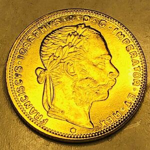 金貨 1892年　8フォリント、20フラン　フランツ・ヨーゼフ1世 オーストリア皇帝、ハンガリー国王　美品　金貨　古銭　