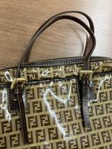 【M】フェンディ FENDI ハンドバッグ ズッカ柄 ビニール バック ボストン型 ミニバック トートバック_画像4