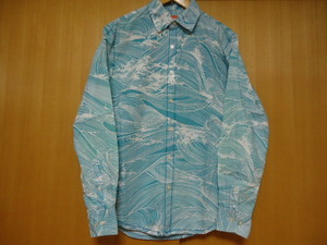  prompt decision Hawaii Tori Richardtoli* Richard long sleeve aloha shirt water * white color wave pattern S