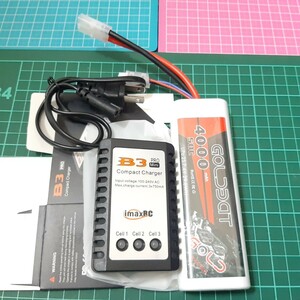 即決《送料無料》　7.4V　4000　リポ バッテリー　充電器　セット　ラジコン　TT01 TT02 ドリパケ　YD-2 グラスホッパー　ワイルドウイリー