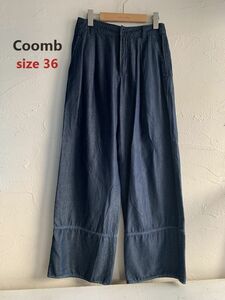 Coomb クーム 薄手デニム調　レーヨン素材　ワイドパンツ　バギーパンツ　サイズ36　参考 23100円