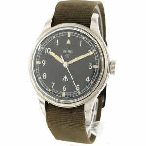 * Junk SMITHS Smith Britain army for military watch men's wristwatch antique black face hand winding used [ne]u502