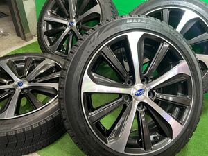 ★スバル★レガシィ B4 純正ホイール7.5Jx18+55 114.3-5H +スタッドレスタイヤ付4本 2015年製BRIDGESTONE VRX 225/45R18 レヴォーグ/WRX S4