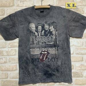 ローリングストーンズ　Tシャツ　XLサイズ　The Rolling Stones ロックバンド　タイダイ　絞り染め　ムラ染