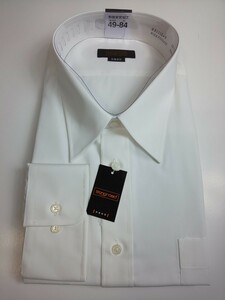 形態安定シャツ 49-84 白無地 レギュラーカラー 長袖 新品 ドレスシャツ 大きいサイズ MA1112