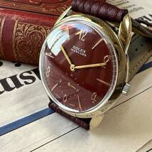 ロレックス　ROLEX マルコーニ　1910 バーガンディダイヤル　手巻き　動作良好　ステンレスシルバー_画像5