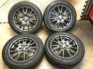 【205/55R16】溝有ヨコハマ スタッドレスタイヤ 【16×6.5J+47 PCD100 5H】アルミホイール 4本 プリウス,インプレッサ,カローラツーリング