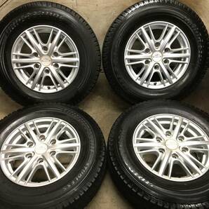 【NV350キャラバン】溝有18年製195/80R15 LTブリヂストンスタッドレスタイヤ15×6J+45 PCD139.7 6H アルミホイール ４本 E26/E25キャラバンの画像1