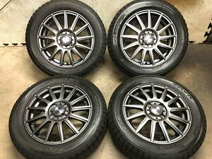 【185/60R15】バリ山TOYO スタッドレスタイヤ【15×5.5J+42 PCD100 4H】VELVAアルミホイール 4本 アクア,ヴィッツ,フィット