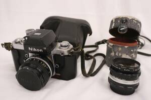 NIKON F2 一眼レフフィルムカメラ レンズキット 50mm-1:2 28mm-1:3.5 ケース付 ニコン QVQ-6