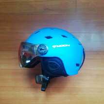 新品未使用 バイザー ヘルメット サイズ M（55cm～58cm）カラー マットブルー スノーボードヘルメット スキーヘルメット ゴーグル _画像4