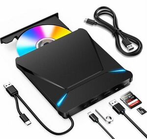 DVDドライブ 外付け 6In1 新モデル USB3.0 DVDプレイヤー 薄型