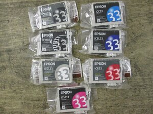 ◎アウトレット新品未使用純正品 箱なし【EPSONインクカートリッジ 7色セット ICBK33,ICMB33,ICGL33,ICC33,ICBL33,ICR33,ICM33】◎2312061