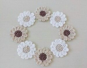 No.624　ハンドメイド　レース編み　モチーフ　お花