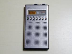 * beautiful goods ( radio excellent, but with defect goods )NEC New Japan electric AM digital clock radio NTC-8M85 Showa Retro Showa era 53 about (45 year front ) postage 185 jpy *