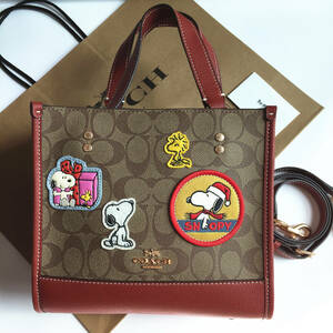 ☆新品☆コーチ/COACH バッグ CE851 Coach x Peanuts スヌーピーコラボ トートバッグ ショルダーバッグ ハンドバッグ アウトレット品