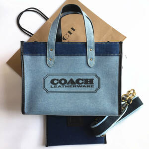 ☆新品☆コーチ/COACHバッグ 89163 デニム トートバッグ ハンドバッグ ショルダーバッグ レディース 2WAYバッグ ポーチ付き アウトレット品