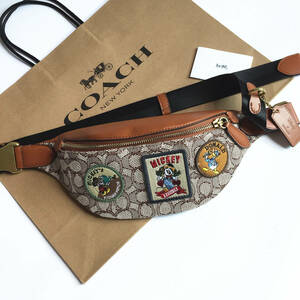 ☆新品☆コーチ/COACH CG970 DISNEY X COACH チャーター ベルト バッグ 7 ジャカード・パッチ ベルトバッグ ウエストバッグ アウトレット品