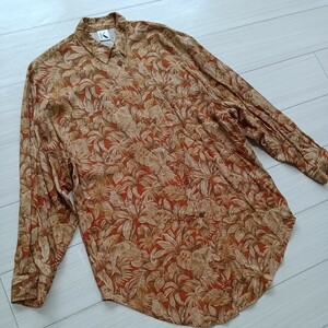 KRIZIA ロングシャツトップス 長袖 レディース 柄シャツ 長袖シャツ 花柄 シャツ レーヨン 絹